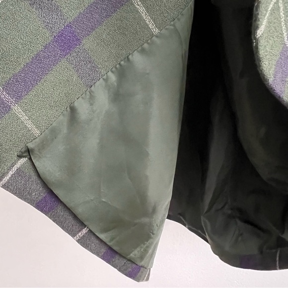 Jacqueline Ferrar Olive Green Plaid School Boy Style Dark Academia Blazer - Picture 7 of 10